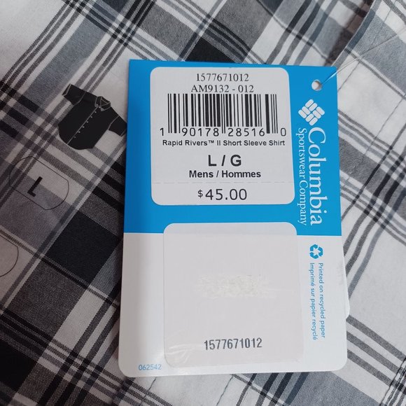 Columbia Rapid Rivers Short Sleeve Men's Plaid Button Down Shirt Size Large - Picture 10 of 12